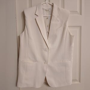 BNWT MAX STUDIO White Sleeveless Blazer Size Large (L)